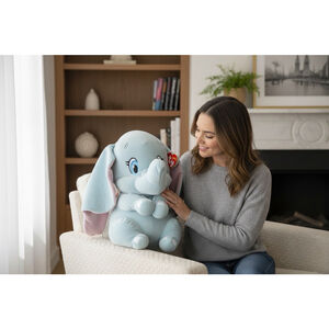 Beanie Buddies Sparkle Disney Dumbo The Elephant Large 18" Plush Gray Pink